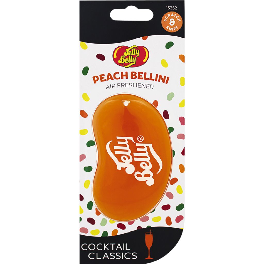 Jelly Belly 3D Hanging Car Air Freshener Classic Peach Bellini Scent