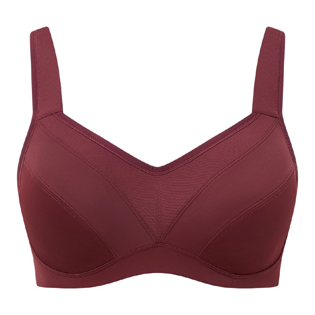Active Intent Women's Mesh Panel Full Figure Sports Bra Red Dark | The ...
