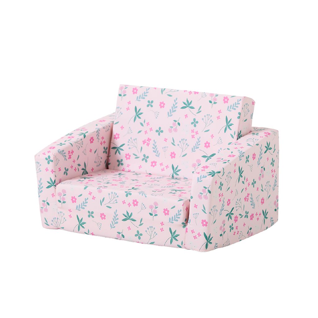 Living & Co Kids Flip Sofa Floral Pink