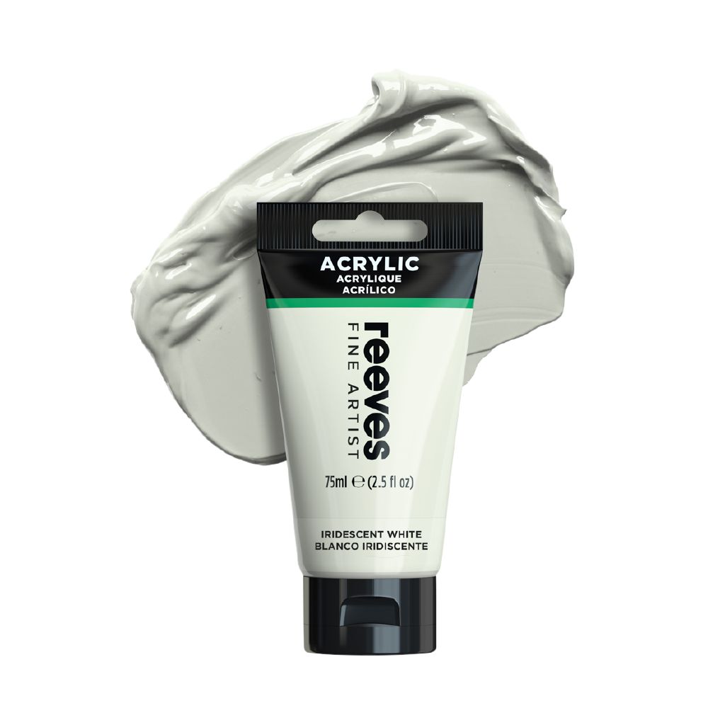 Reeves Fine Acrylic Paint Iridescent White 75ml White The Warehouse