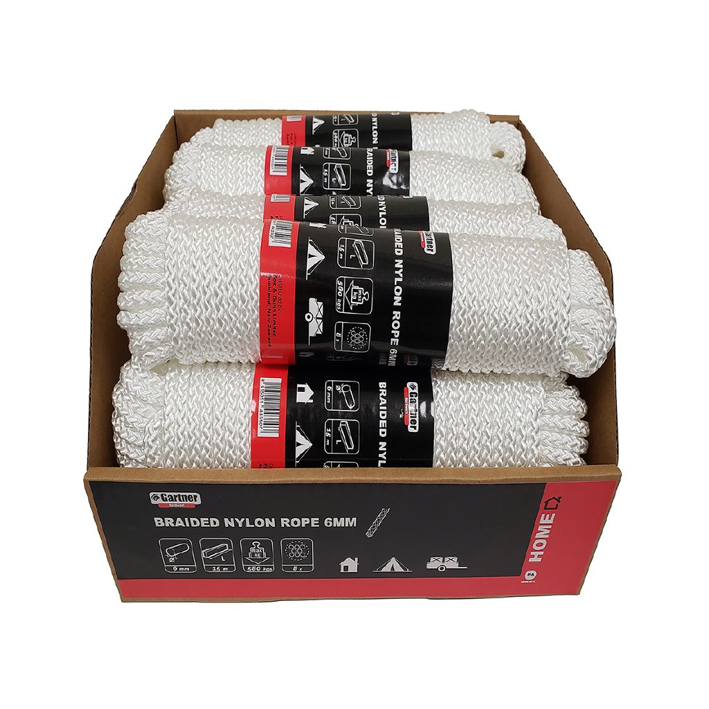 Gartner Home Braided Nylon Rope 6mm x 15m The Warehouse