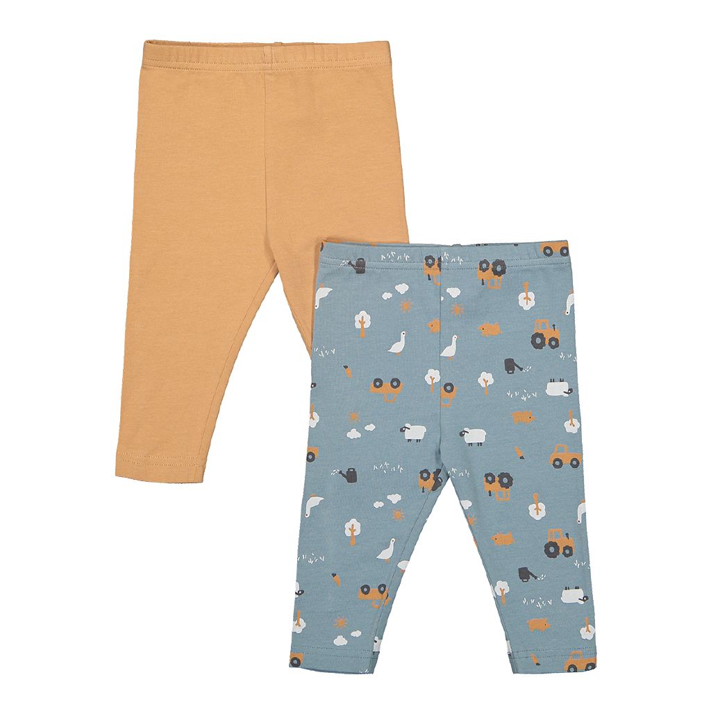 Young Original Babys' Printed Leggings 2 Pack Blue Mid The Warehouse