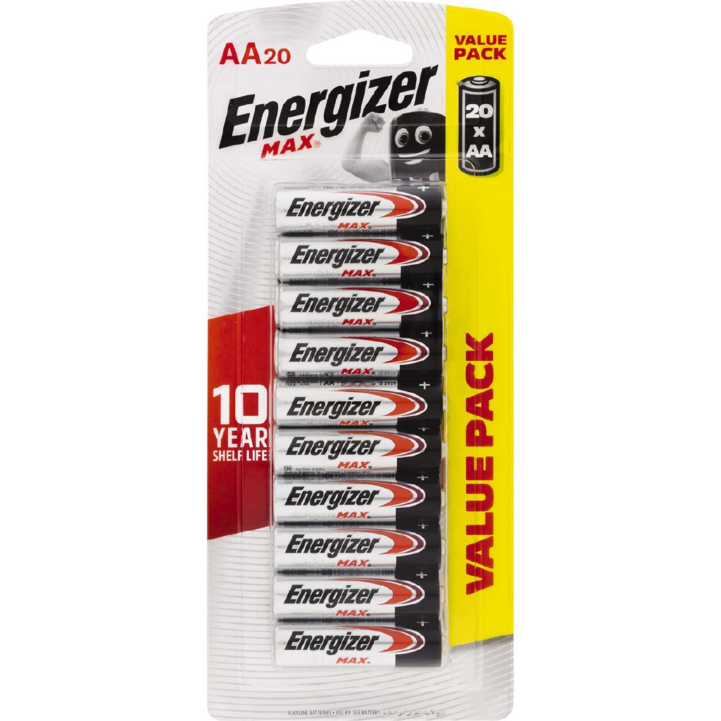 Energizer Max Alkaline Batteries AA 20 Pack The Warehouse