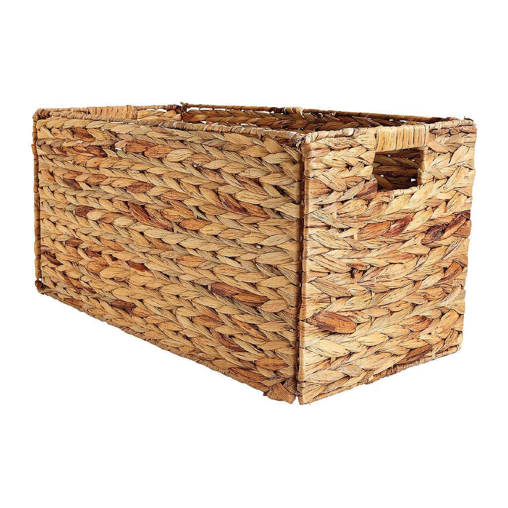 Living & Co Water Hyacinth Folding Basket Rectangle Natural Small The