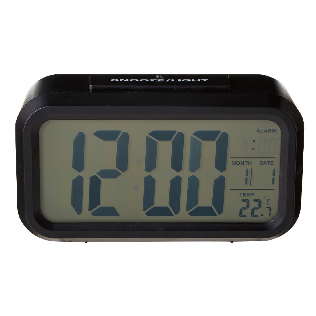 Living & Co Digital Alarm Clock 13.3cm x 7cm Black Black The Warehouse
