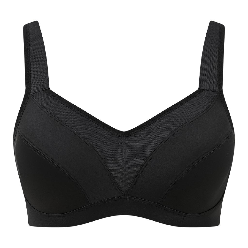 Active Intent Women's Mesh Panel Full Figure Sports Bra Black | The ...