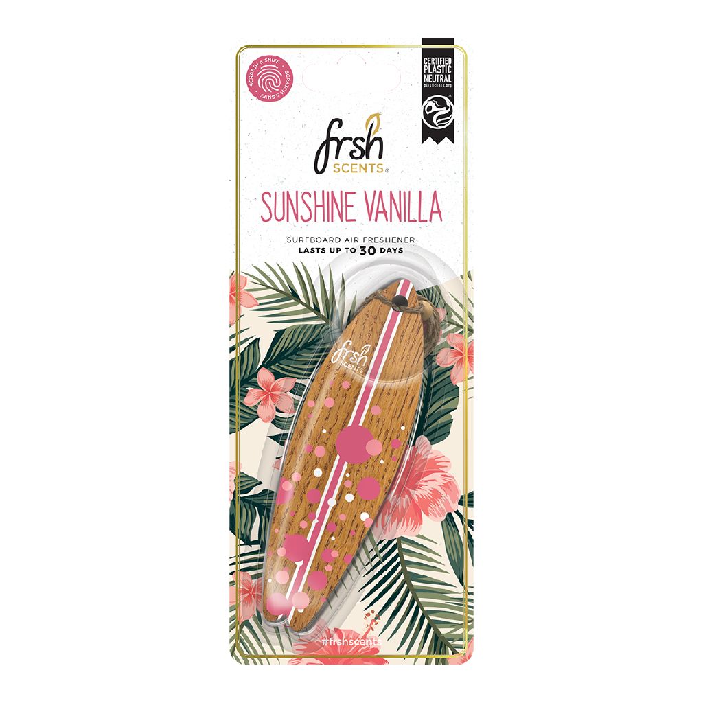 Fresh Scents Car Air Freshener Surfboard Sunshine Vanilla The Warehouse