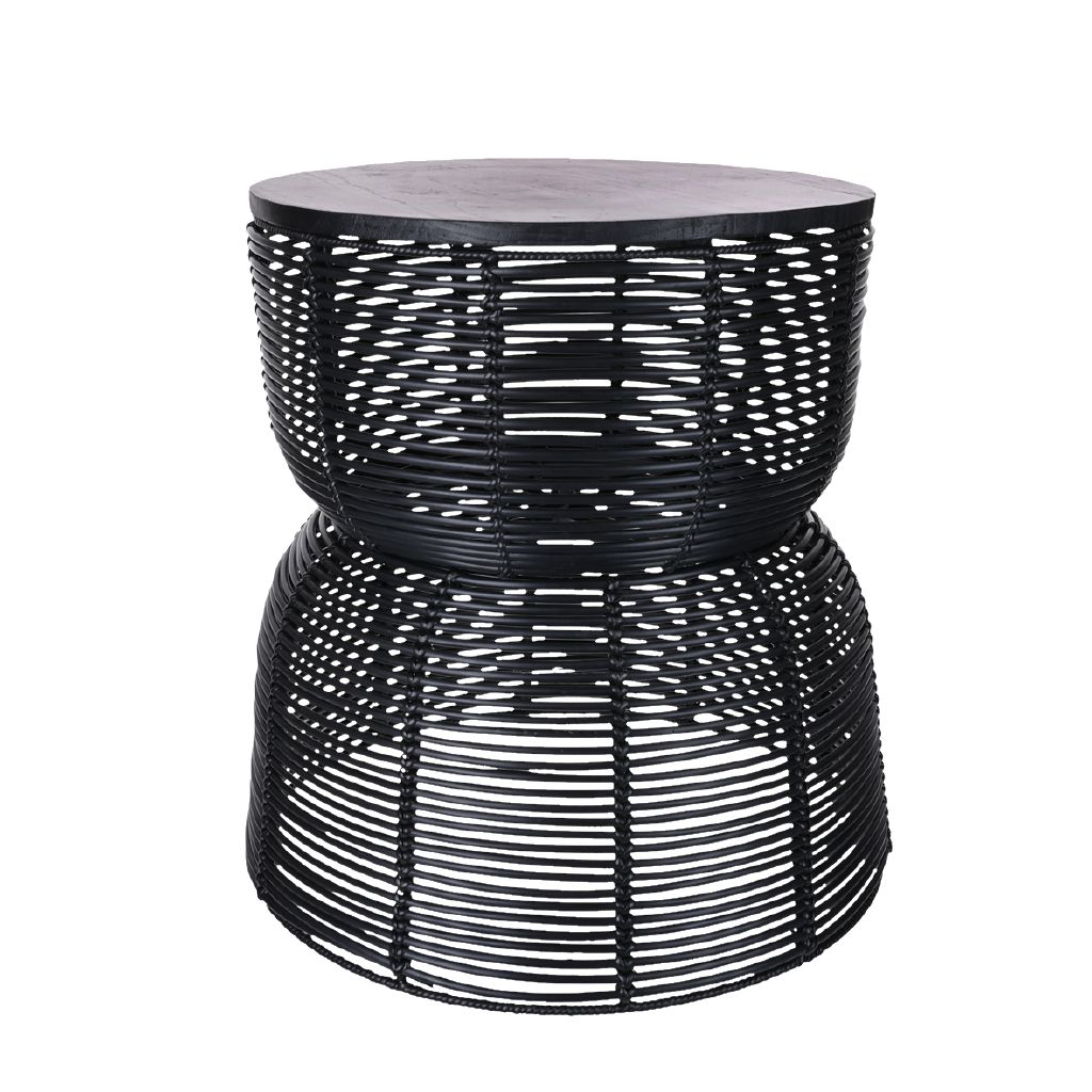 Living & Co Lucia Woven SideTable Black