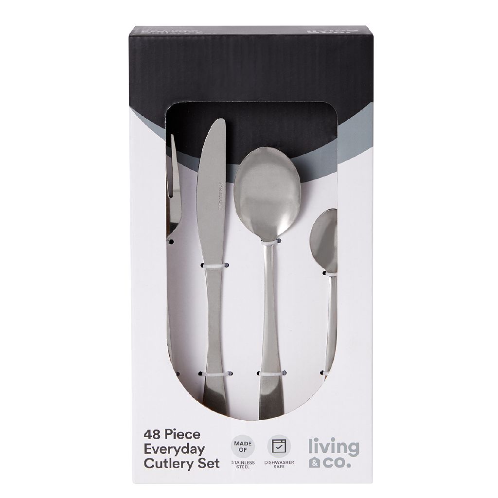 Living & Co Everyday Family Cutlery Set 48 Piece The Warehouse