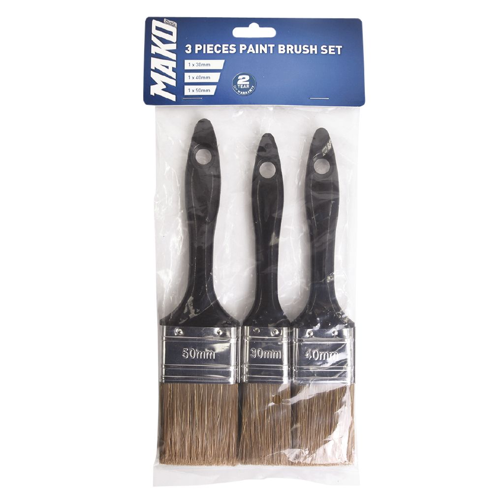 Mako Paint Brush Set 3 Piece The Warehouse