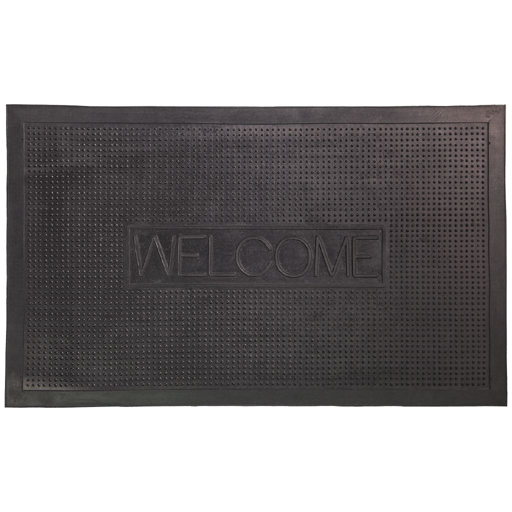Living & Co Rubber Door Mat Black 45cm x 75cm Black The Warehouse