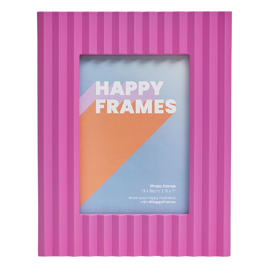 Happy Frames Large Vertical Ribbed 13x18 Pink Pink | The Warehouse