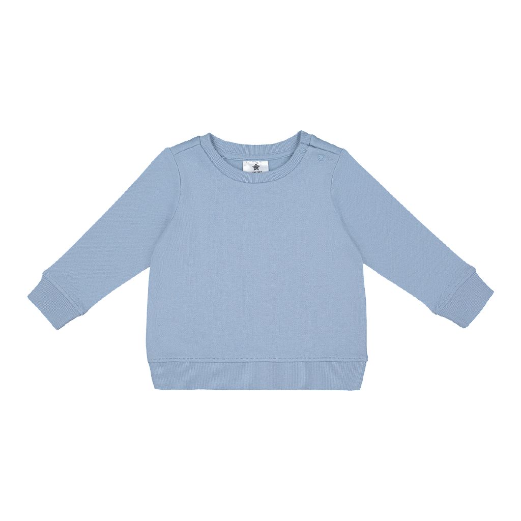 Young Original Babys Plain Crew Sweatshirt Blue Light DUSTY BLUE The Young Original Babys Plain Crew Sweatshirt Blue Light DUSTY BLUE The