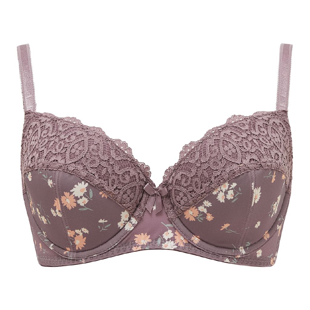 H&H Women's Bella Print & Lace Contour Bra