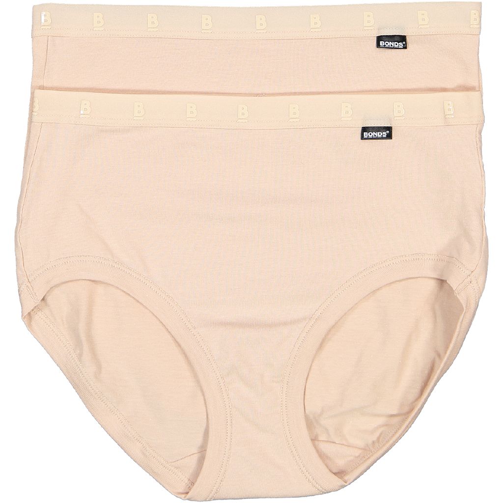 B FOR BONDS Women's Full Briefs 2 Pack Natural The Warehouse