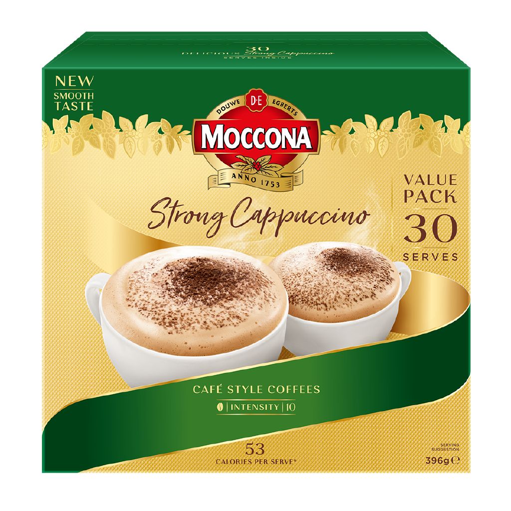 Moccona Caf Style Strong Cappuccino Coffee Sachets 30 Pack The Warehouse