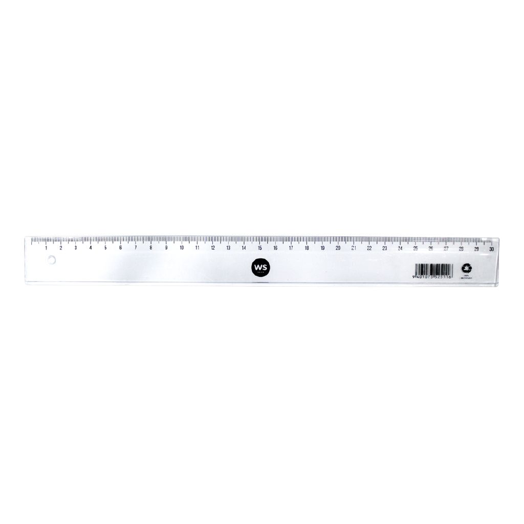 WS Recycled Plastic Ruler 30cm Clear Clear | The Warehouse