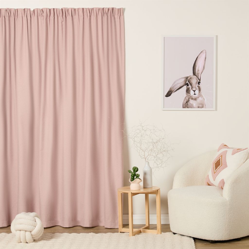Living & Co Studio Curtains Pink Light 150-230cm Wide/205cm Drop