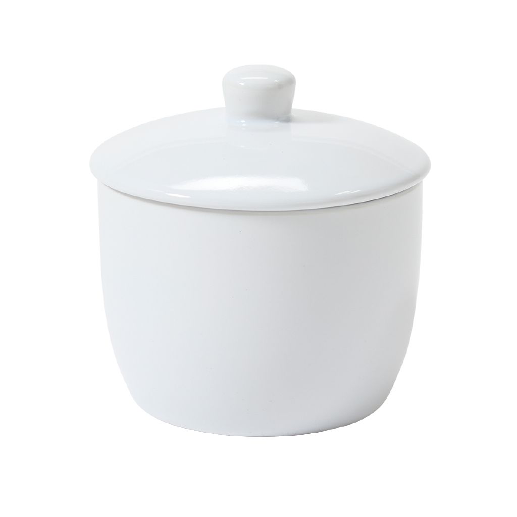Living & Co Coupe Porcelain Sugar Bowl with Lid White
