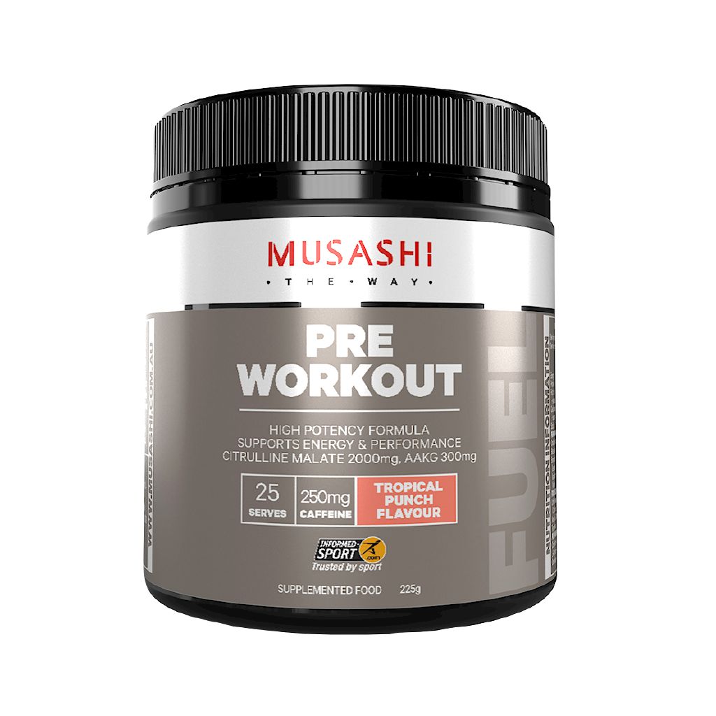 Musashi Pre Workout Tropical Punch 225g The Warehouse