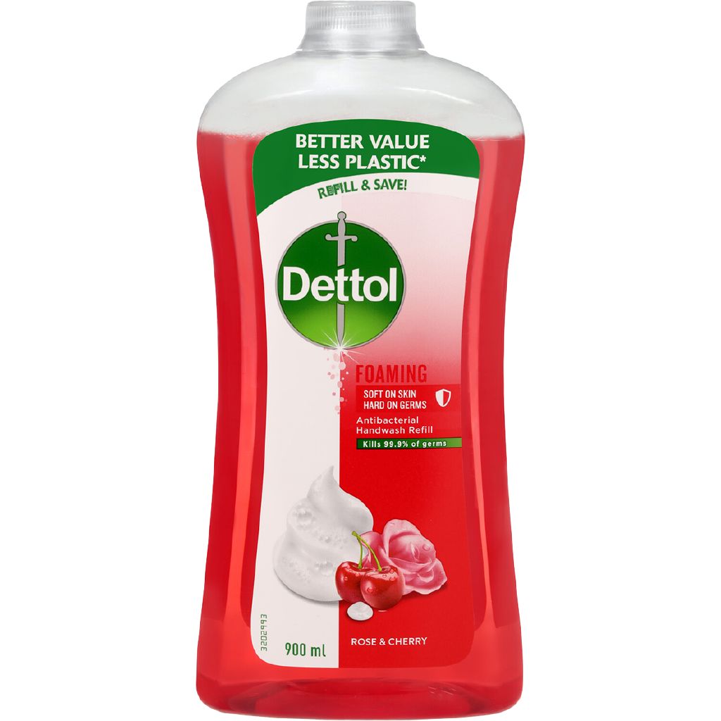 Dettol Foam Hand Wash Refill Rose & Cherry 900ml The Warehouse