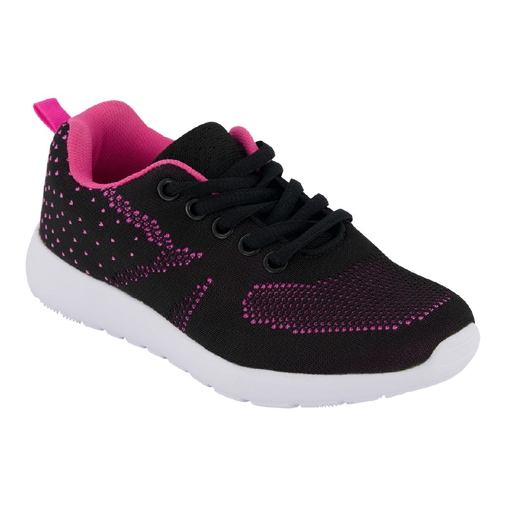 Active Intent Senior Kids' Jacquard Knit Trainers Black | The Warehouse