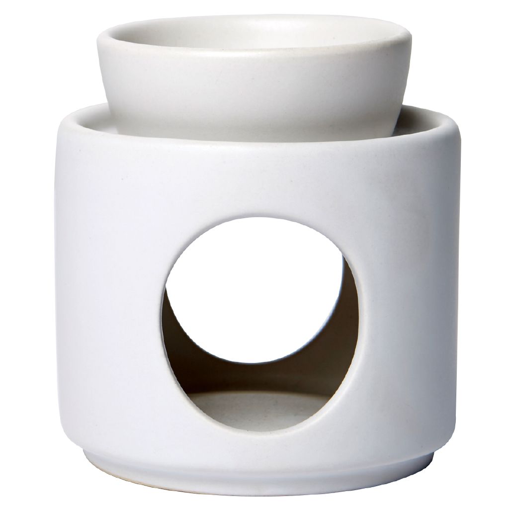 Living & Co Ceramic Oil Burner White 9cm x 9cm x 9.5cm White The