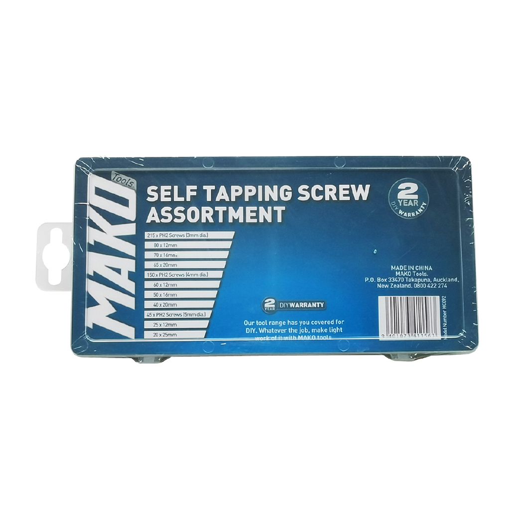 Mako Self Tapping Screw Assorted 410 Piece The Warehouse