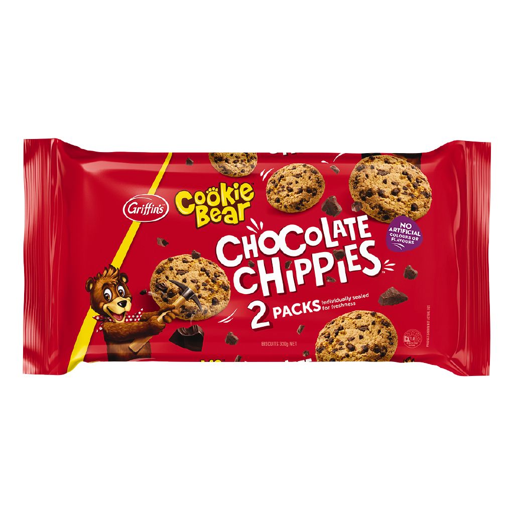 Griffin's Cookie Bear Chocolate Chippies Twinpack 320g The Warehouse