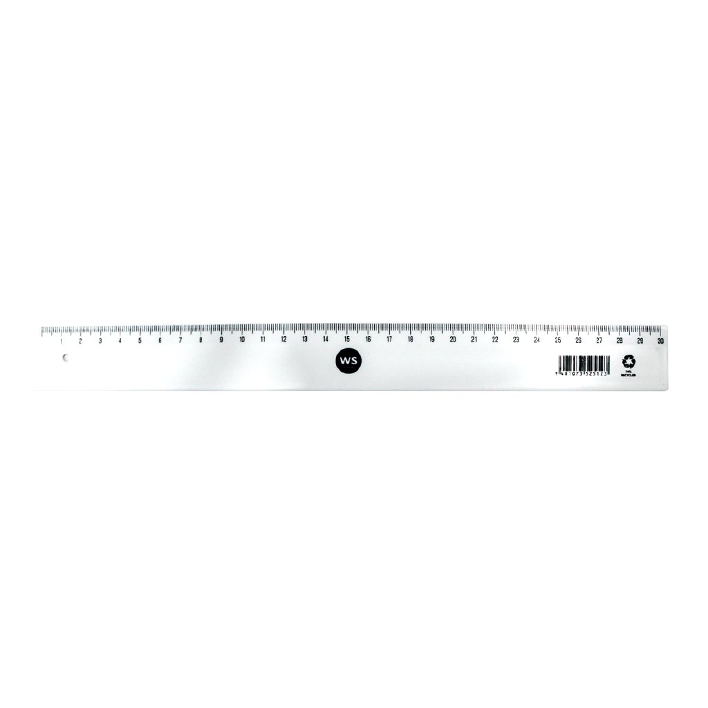 WS Recycled Plastic Ruler 30cm White White | The Warehouse