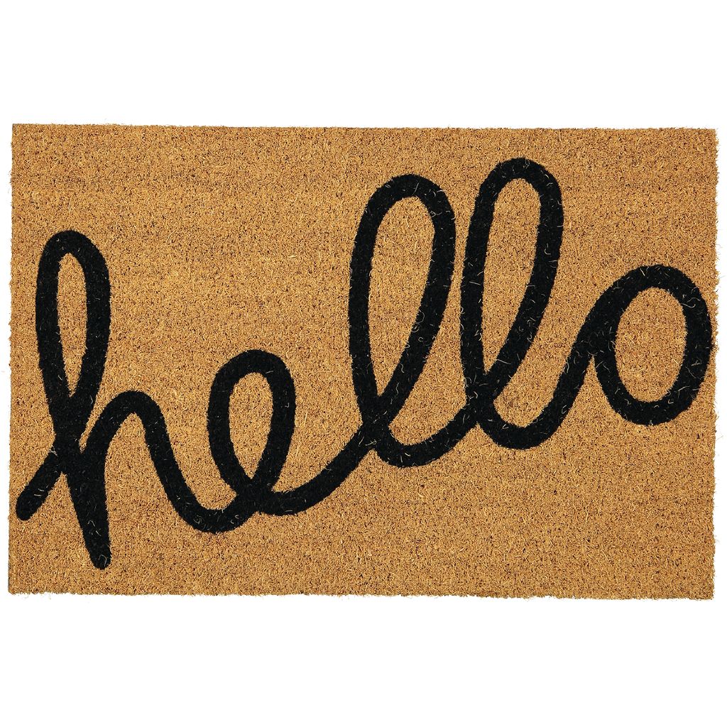 Living & Co Coir Doormat Hello 40cm x 60cm The Warehouse