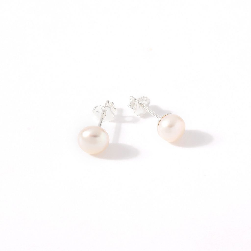 Sterling Silver 12mm Edison Freshwater Pearl Stud Earrings main image 1