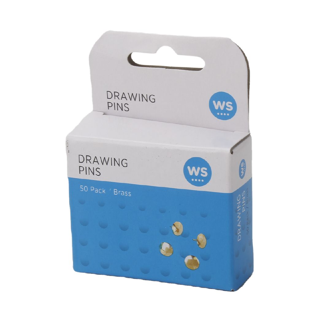 WS Drawing Pins 50 Pack Brass Brass The Warehouse