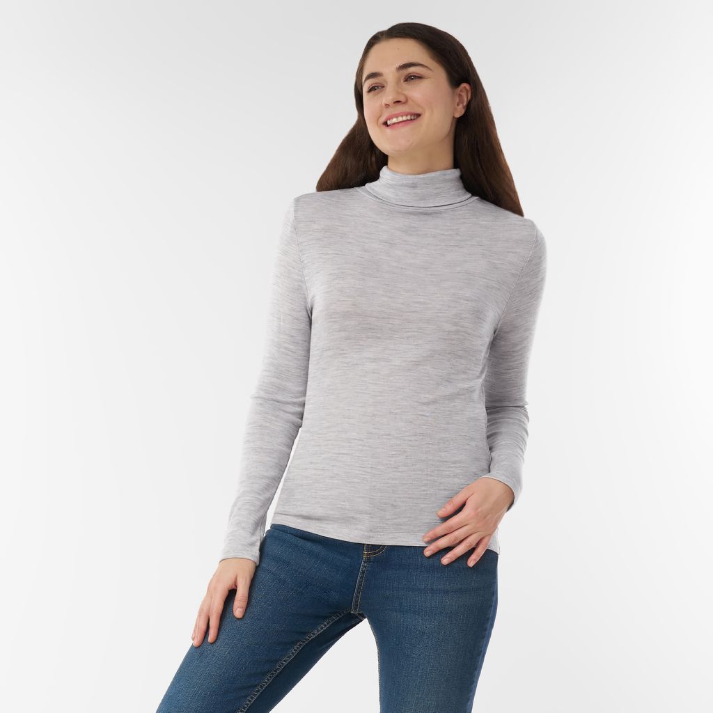 H&H Women's Merino Blend Roll Neck Top