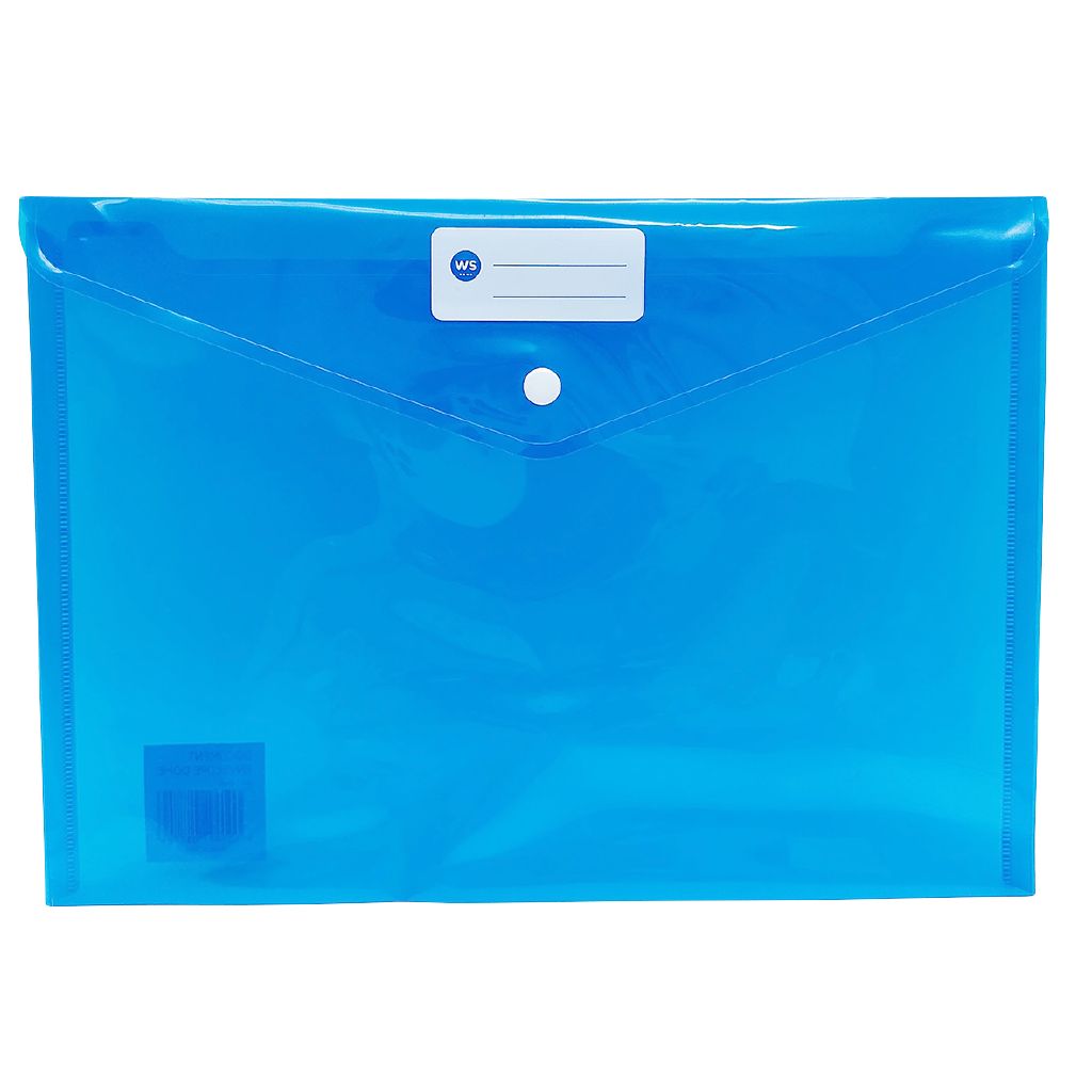WS Document Envelope Single Dome Blue A4 Blue | The Warehouse