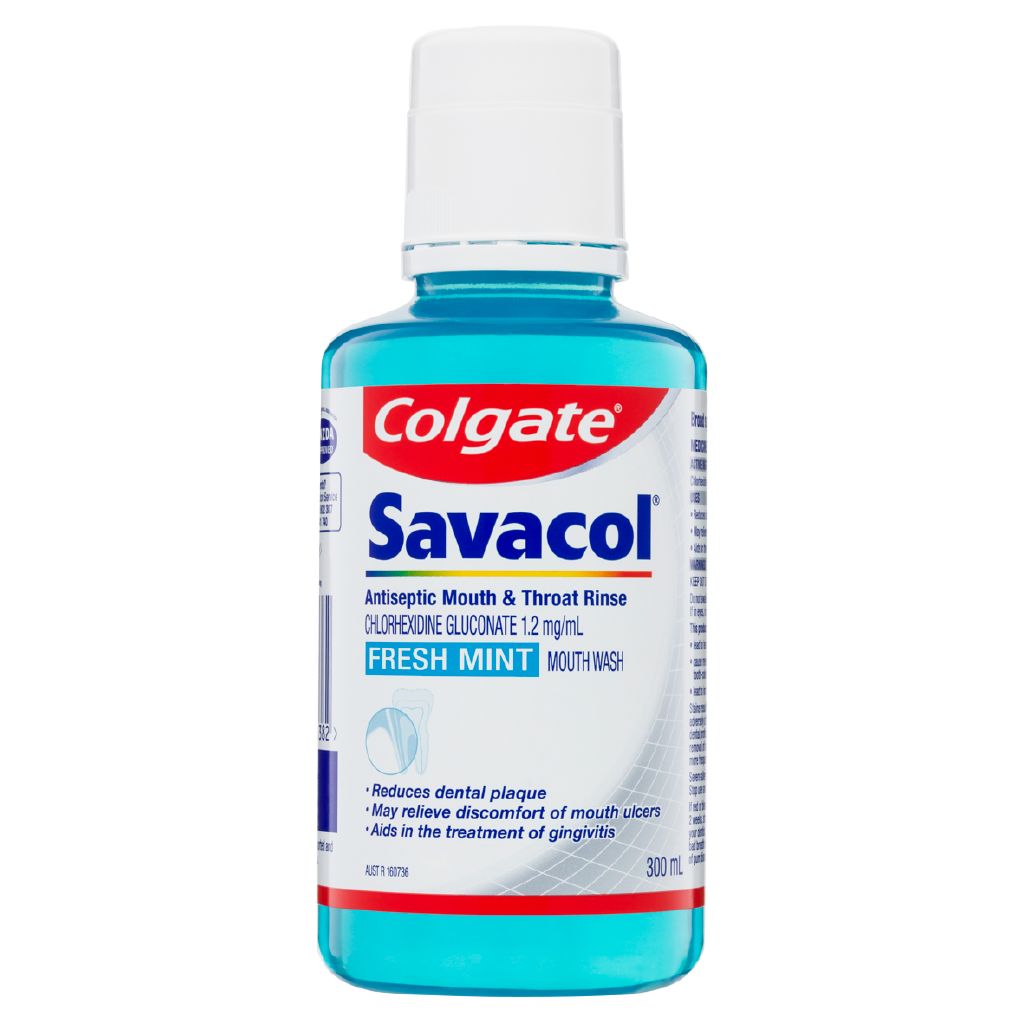 Colgate Savacol Mouth & Throat Rinse Freshmint Mouthwash 300ml The