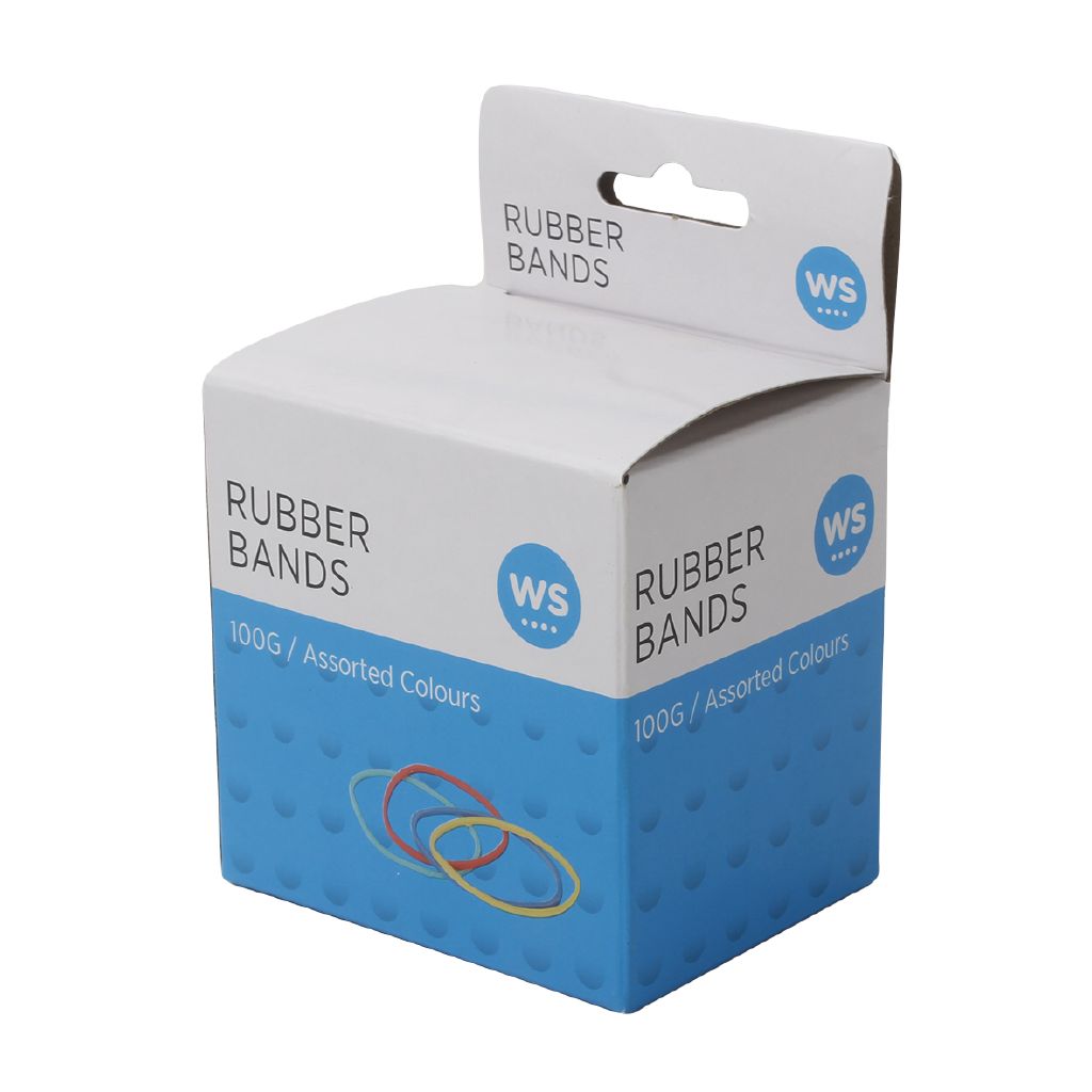 WS Rubber Bands Assorted 100g Assorted The Warehouse