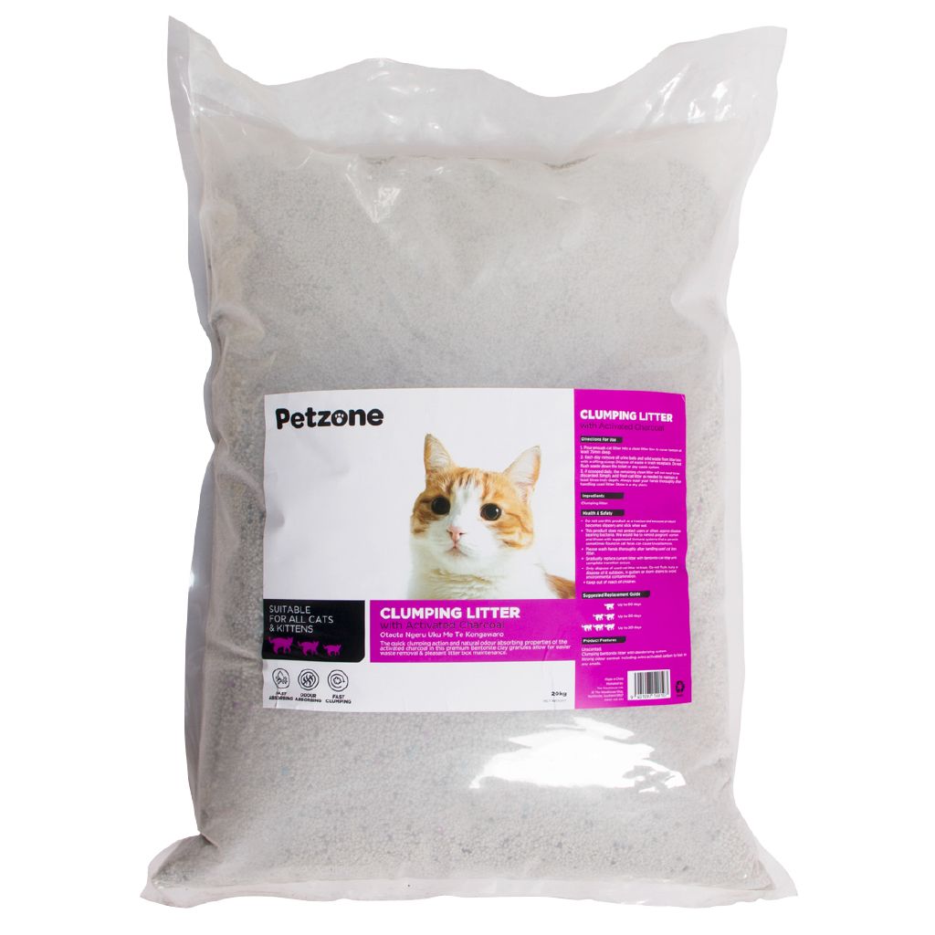 Petzone Clumping Litter With Activated Charcoal 20kg The Warehouse