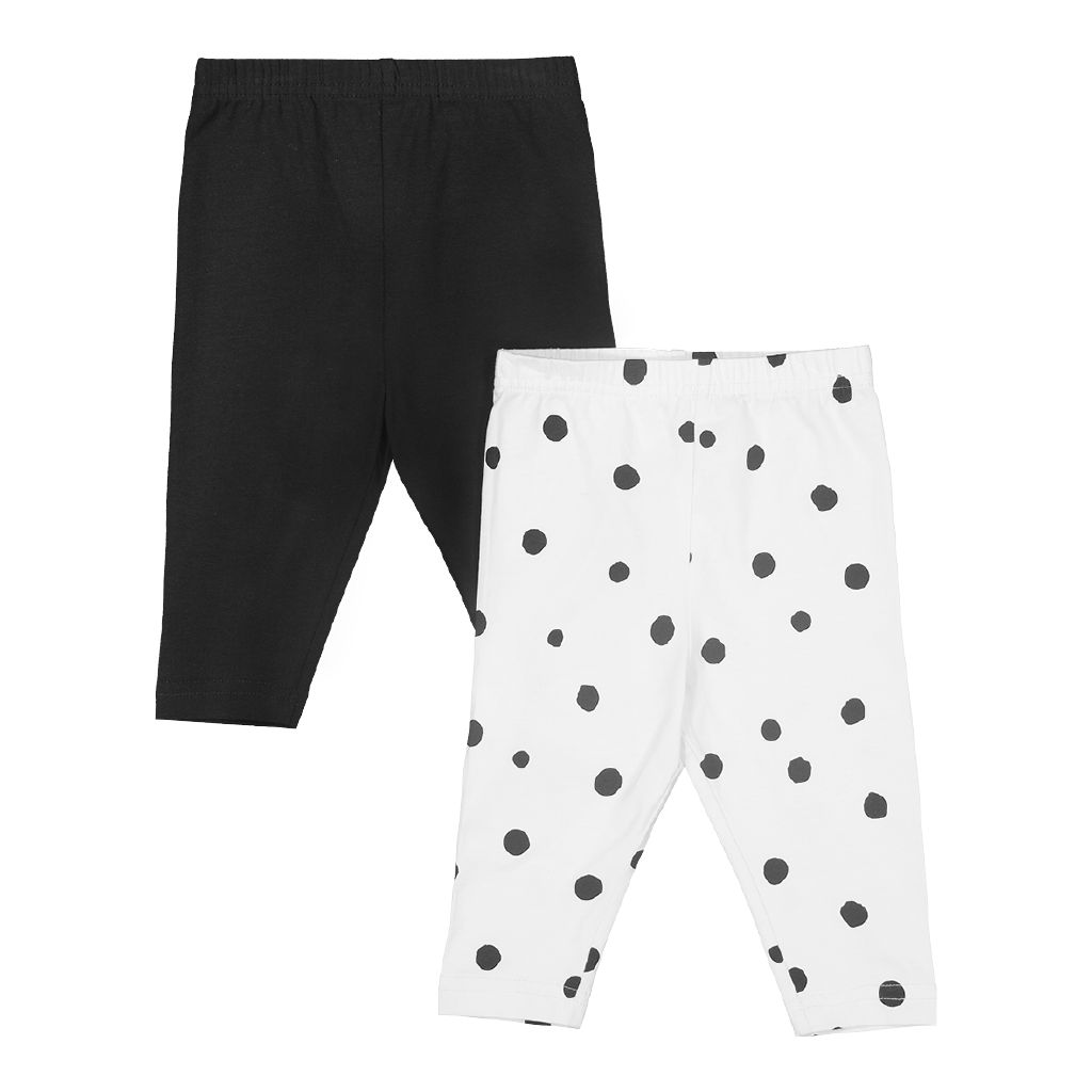 Young Original Babys' Printed Leggings 2 Pack White SPOTS The Warehouse