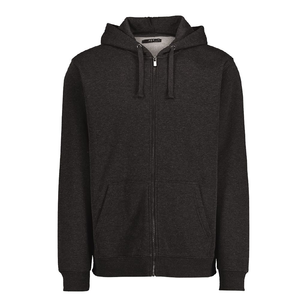 H&H Men's ZipThru Hooded Sweatshirt Charcoal/Marle The Warehouse