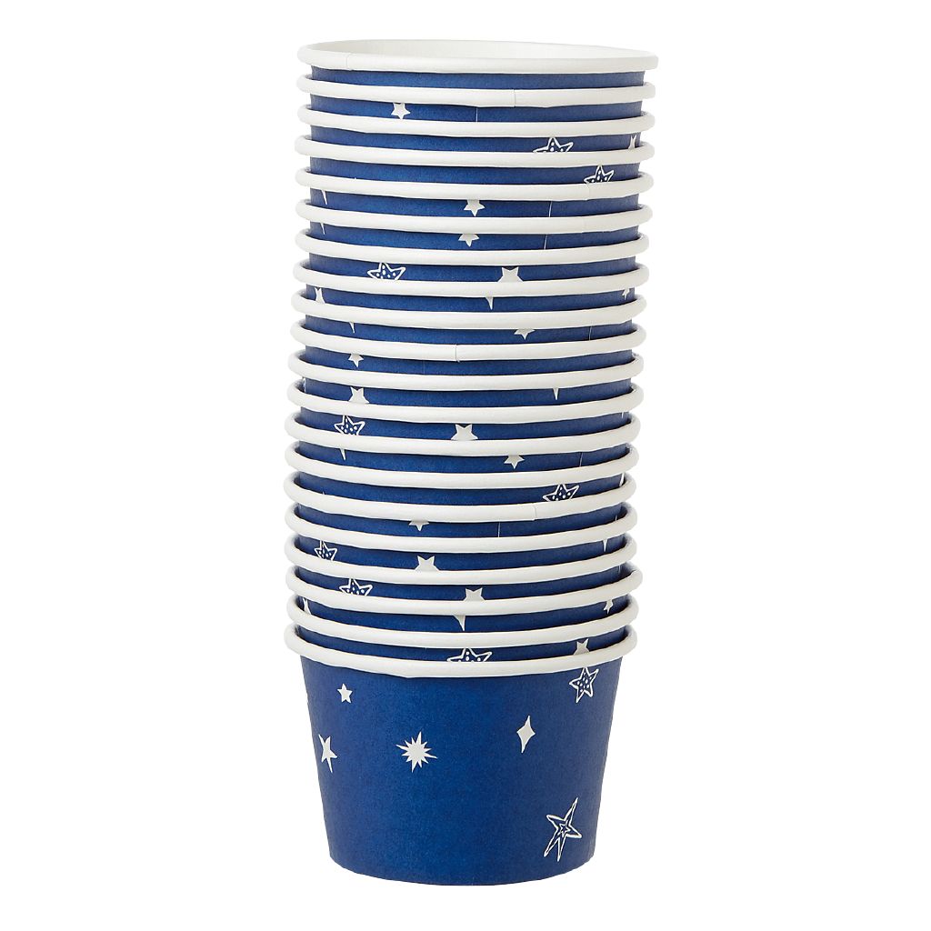 Party Inc Star Paper Ice Cream Bowls 230ml Blue Mid 20 Pack Blue Mid