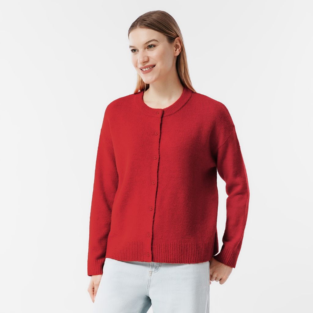 H&H Women's Cosy Oversized Crew Cardigan