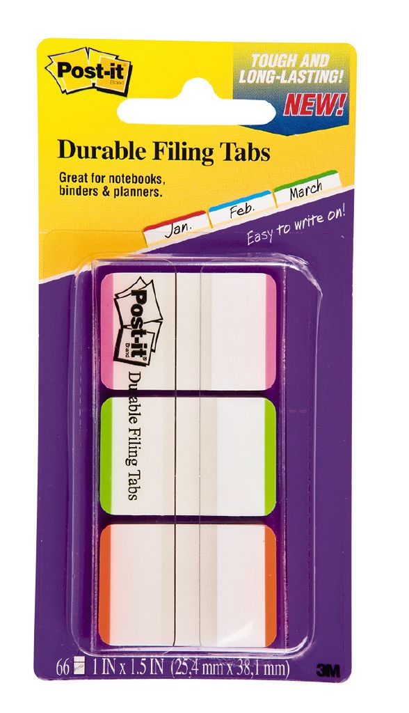 Post-It 686-PLOY Durable Filing Tabs - Assorted Colors (Pink, Green, Orange, Yellow), 51 X 38 Mm - View #13